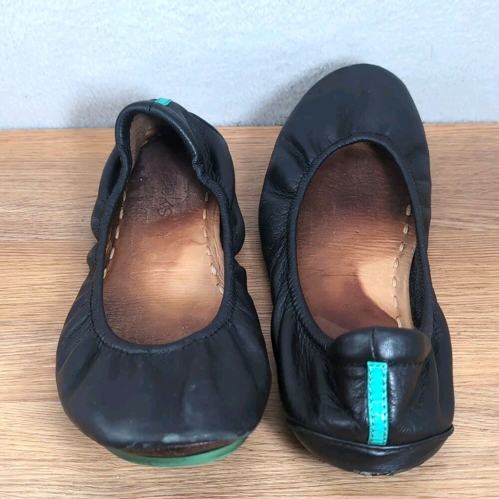 Tieks by Gavrieli Women's 8 Ballet Flats Black Leather Foldable Italy Slip-On